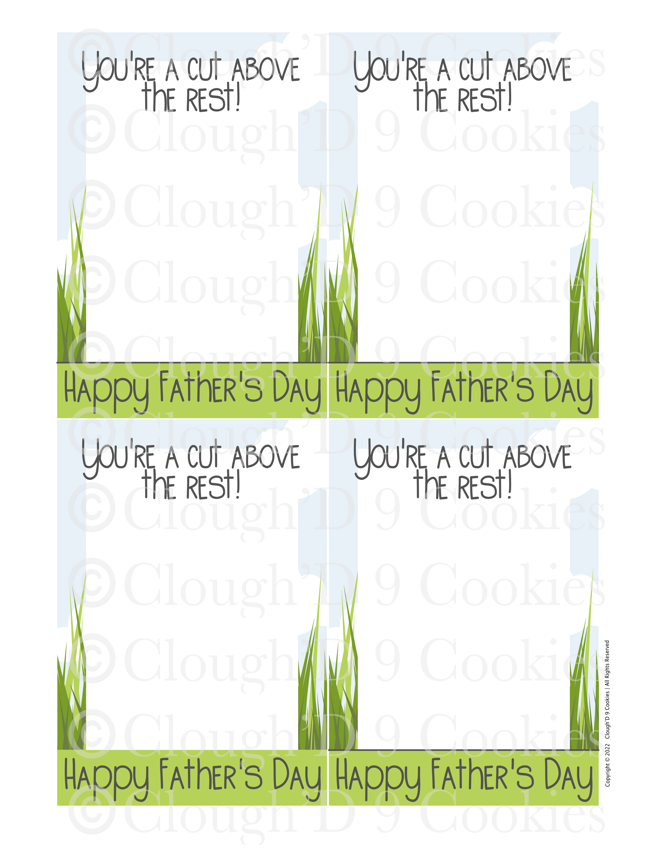You're A Cut Above the Rest! *Ink Saver* Cookie Card
